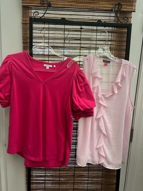 Lot of 2 Chicos /Vince Camuto - Bright Pink & Light Pink sz large